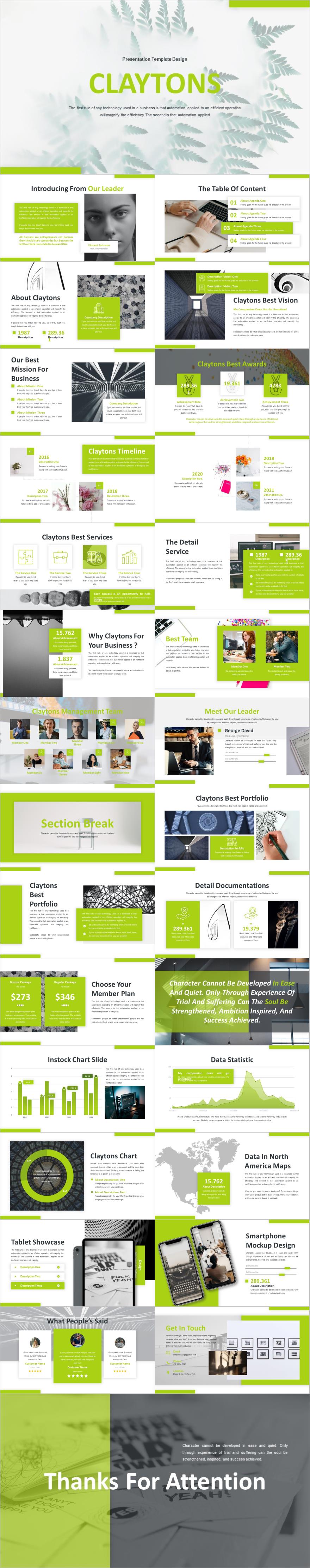 绿色商务风设计创业计划书PPT模板