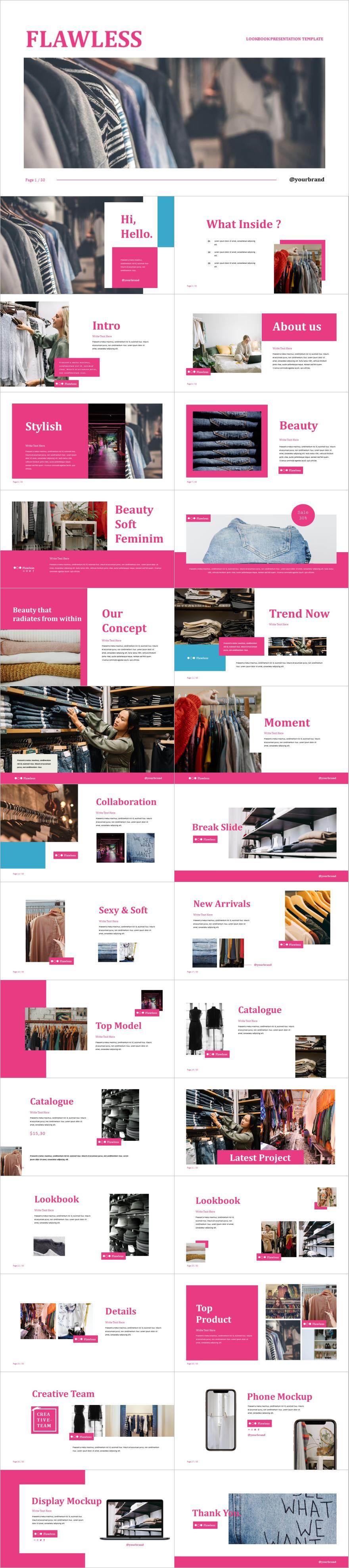 粉色简约风服装设计商业计划书PPT模板下载