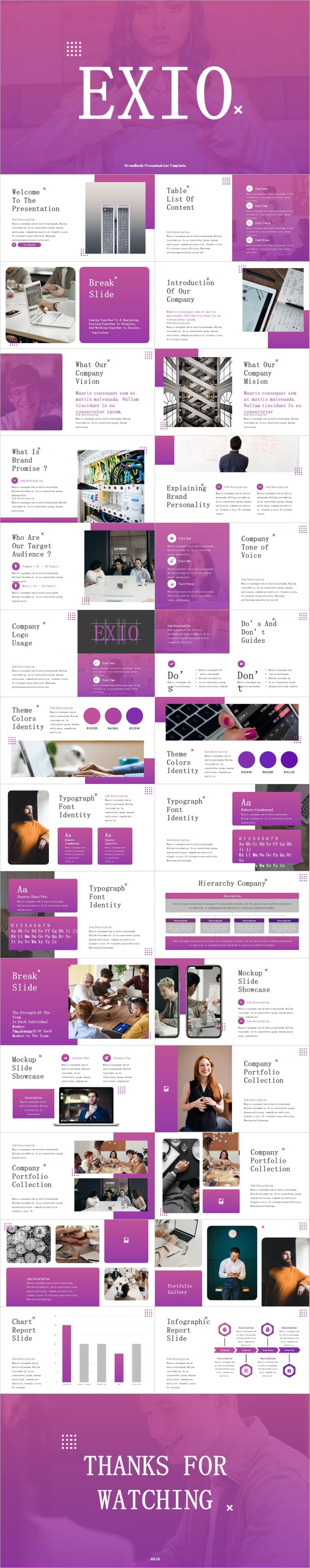 紫色简约风企业宣传介绍PPT模板下载